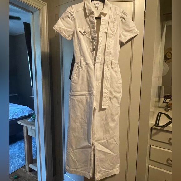 Paige Anessa puff sleeve jumpsuit sz 0 - Picture 2 of 7